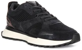 Boss Jonah Runner Knit In Navy Brown For Men Rugged Trail