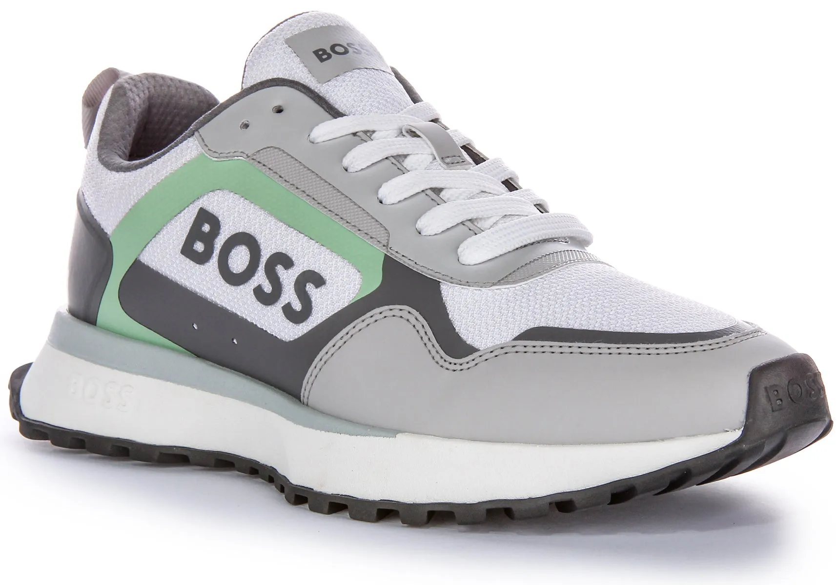 Boss Jonah Runner Merb In White Green For Men Urban Jog