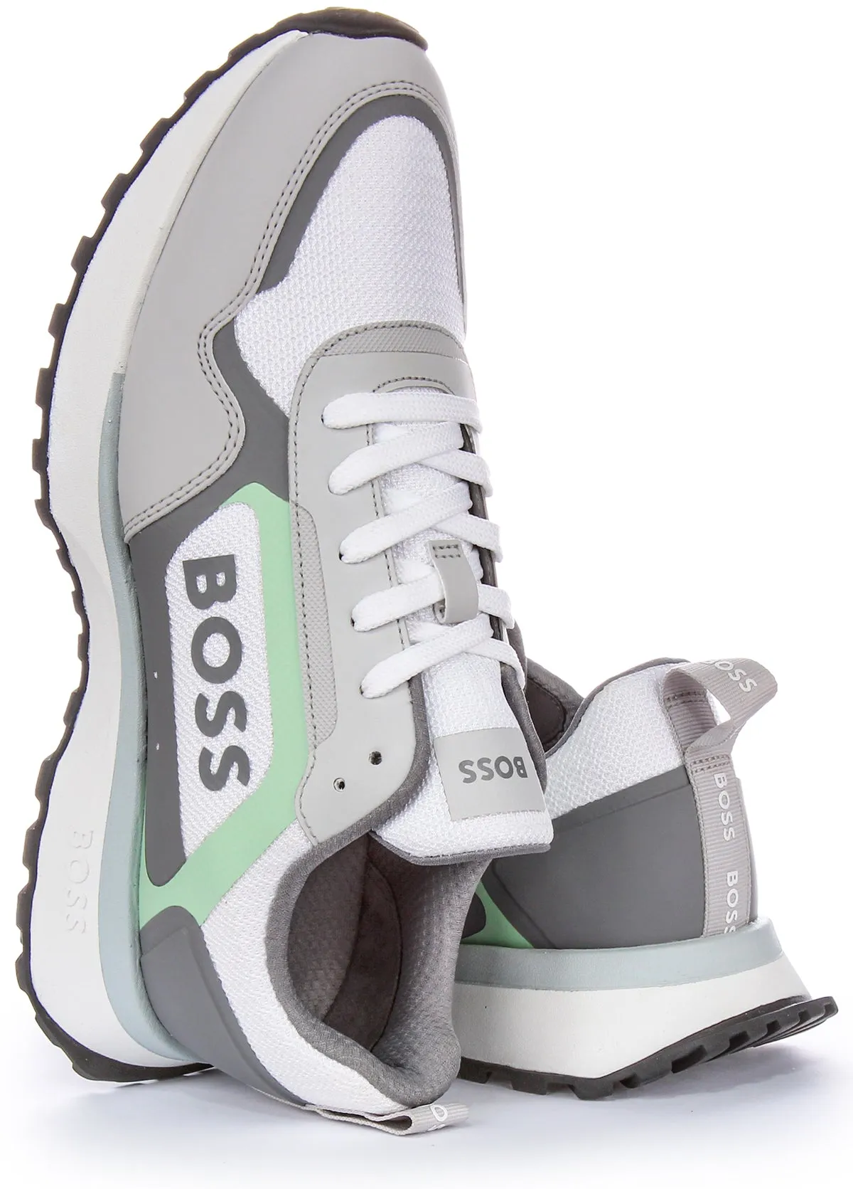 Boss Jonah Runner Merb In White Green For Men Fast Motion
