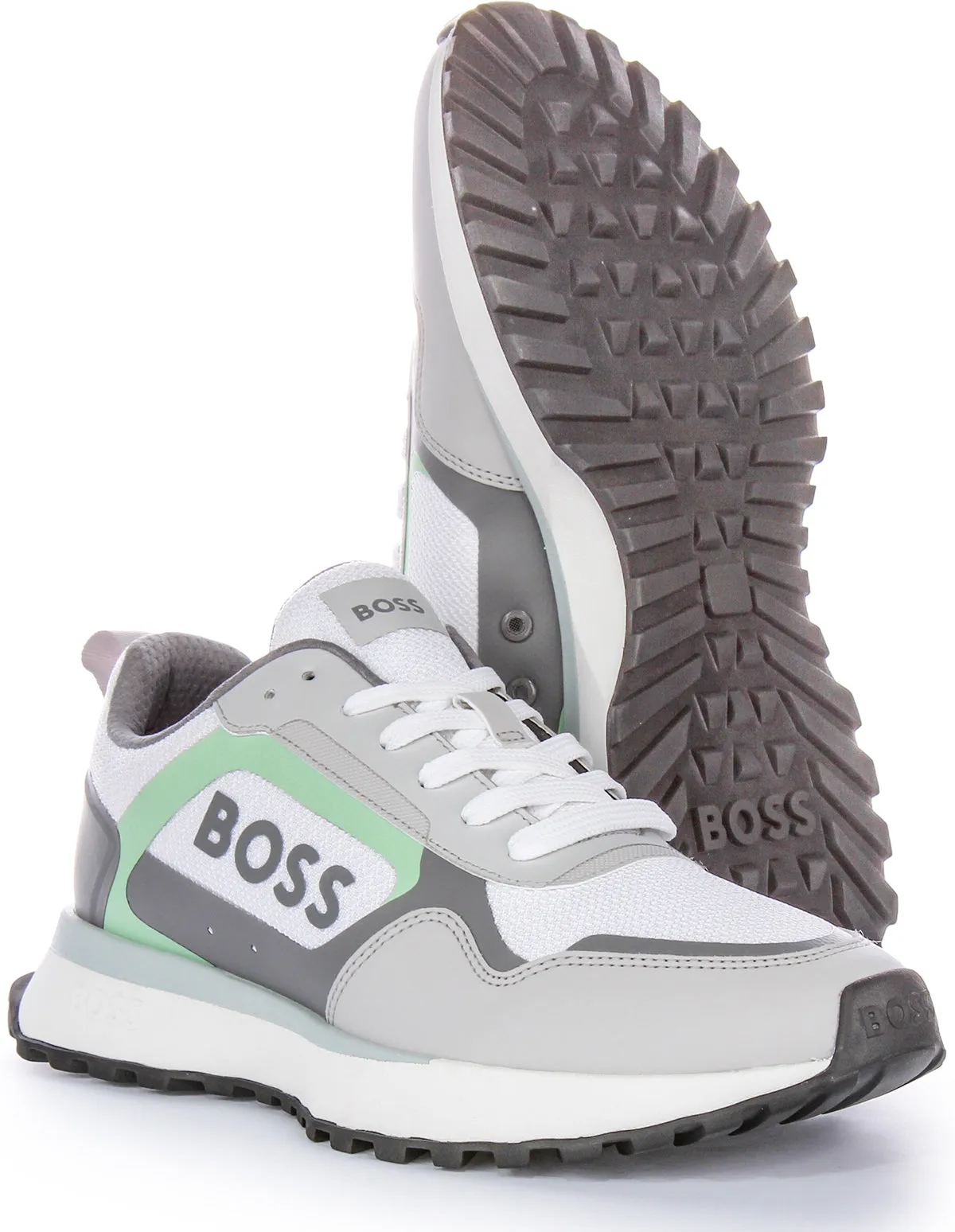 Boss Jonah Runner Merb In White Green For Men Fast Motion