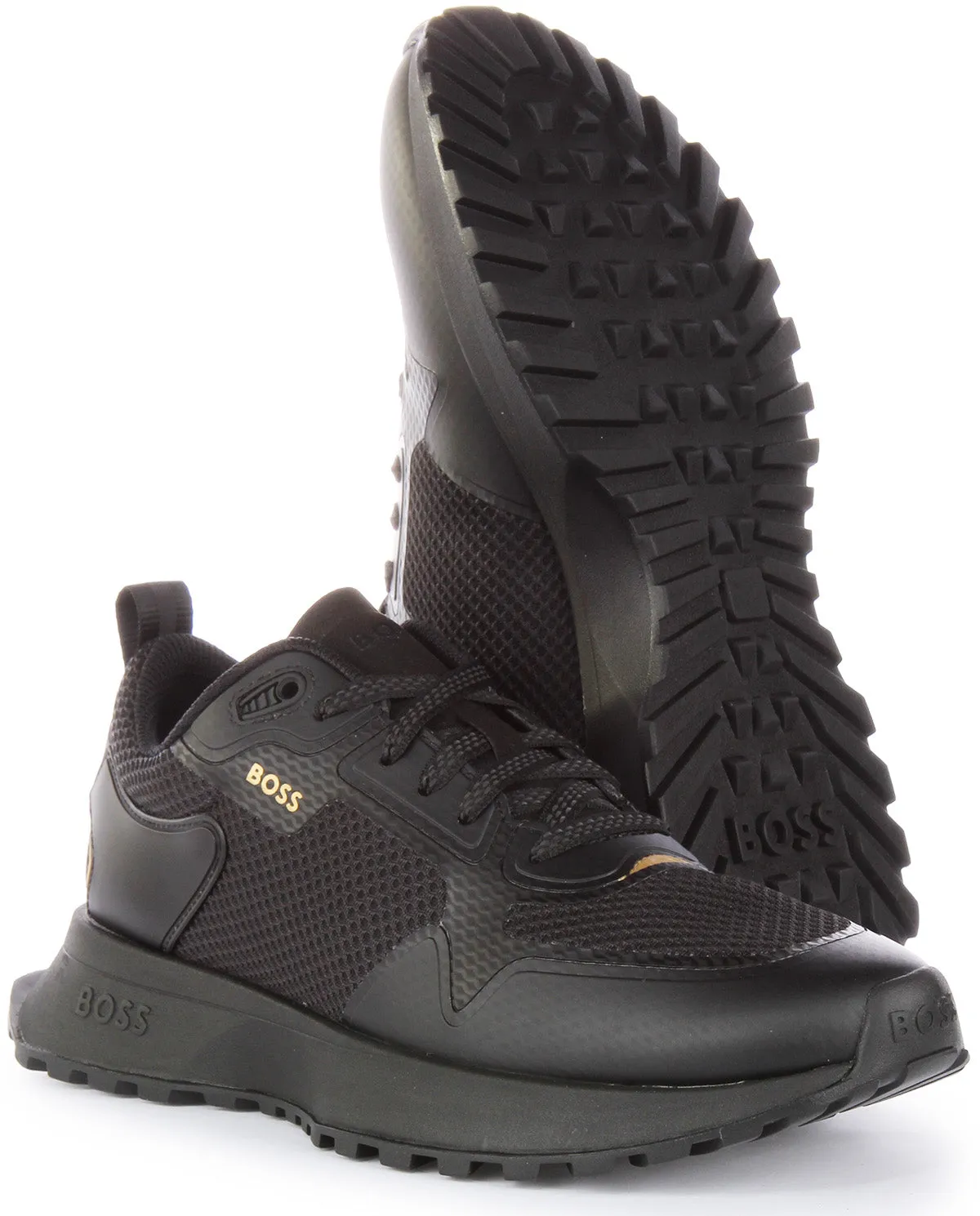 Boss Jonah Runner Mesh In Black Gold For Men Flight Ready
