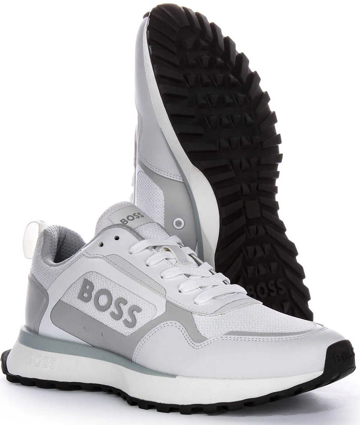 Boss Jonah Runner Sneaker In White Grey For Men Torsion Frame