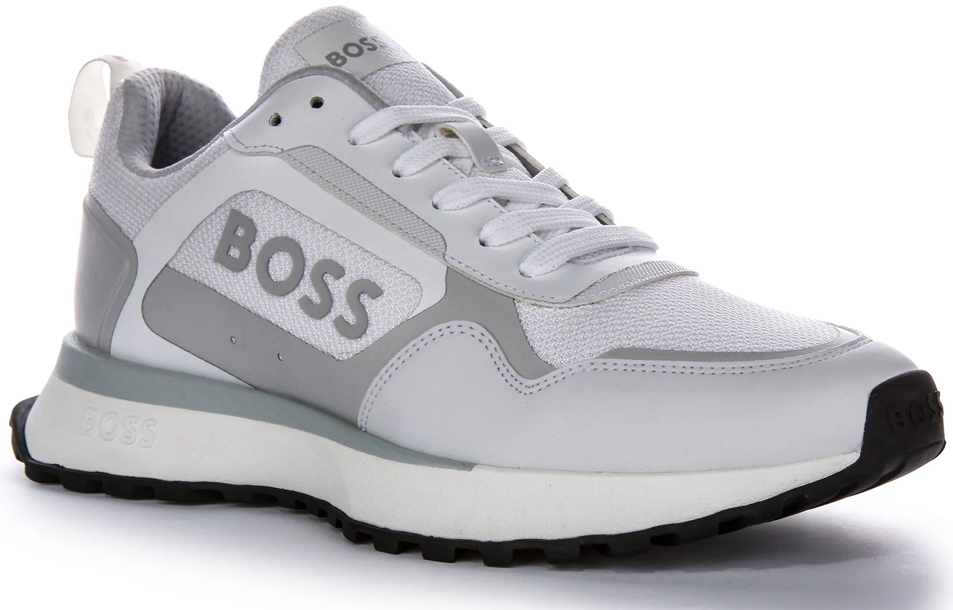 Boss Jonah Runner Sneaker In White Grey For Men Power Exercise Foam Comfort
