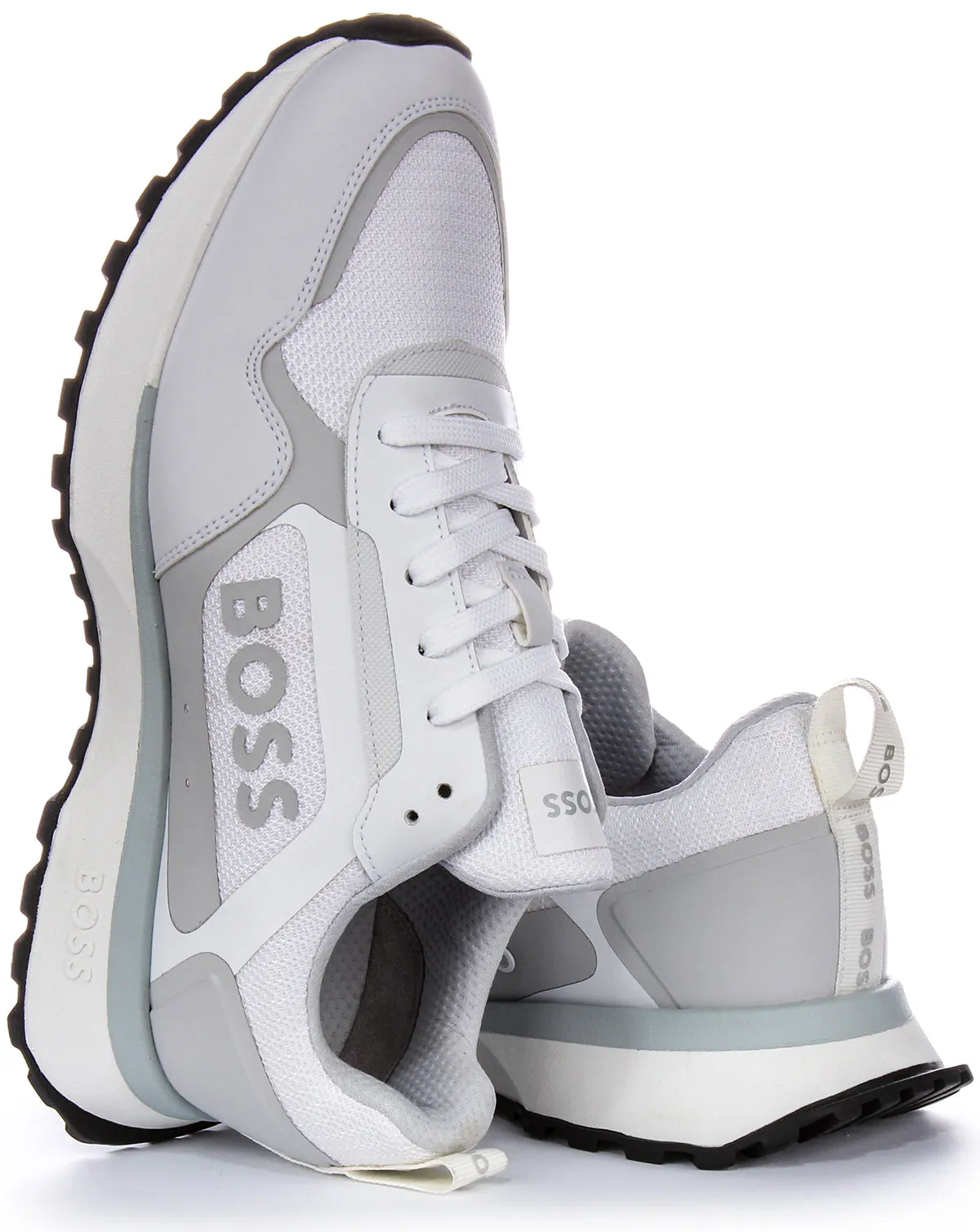 Boss Jonah Runner Sneaker In White Grey For Men Torsion Frame