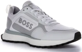 Boss Jonah Runner Sneaker In White Grey For Men Power Exercise Foam Comfort