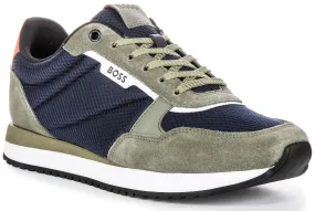 Boss Kai Runner In Blue Grey For Men Sole Flex puncture resistant