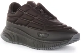 Indoor Steps Shape memory foam increases long-term support Boss Titanium Evo Runner In Black For Men