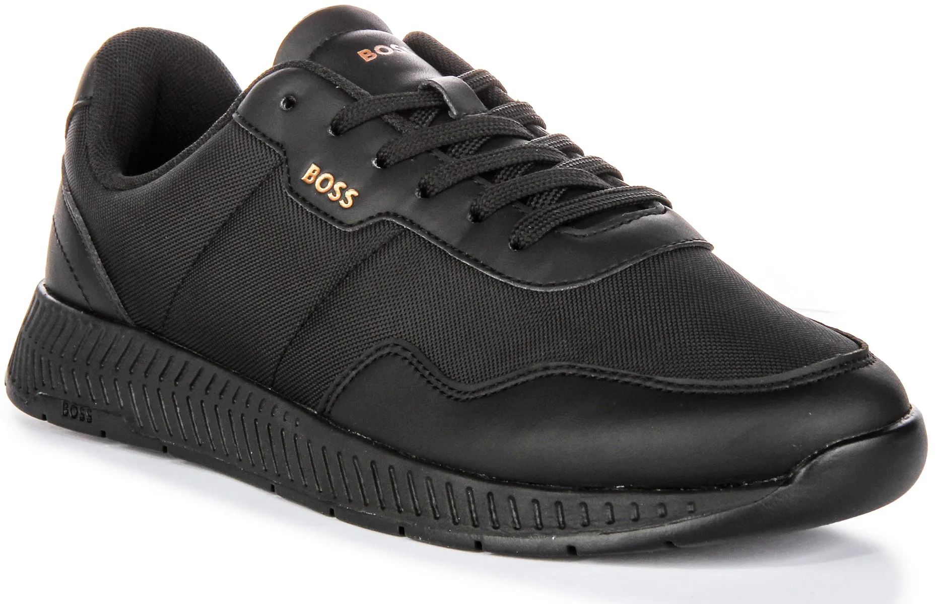 Boss Titanium Runner In Black For Men Mesh Lined