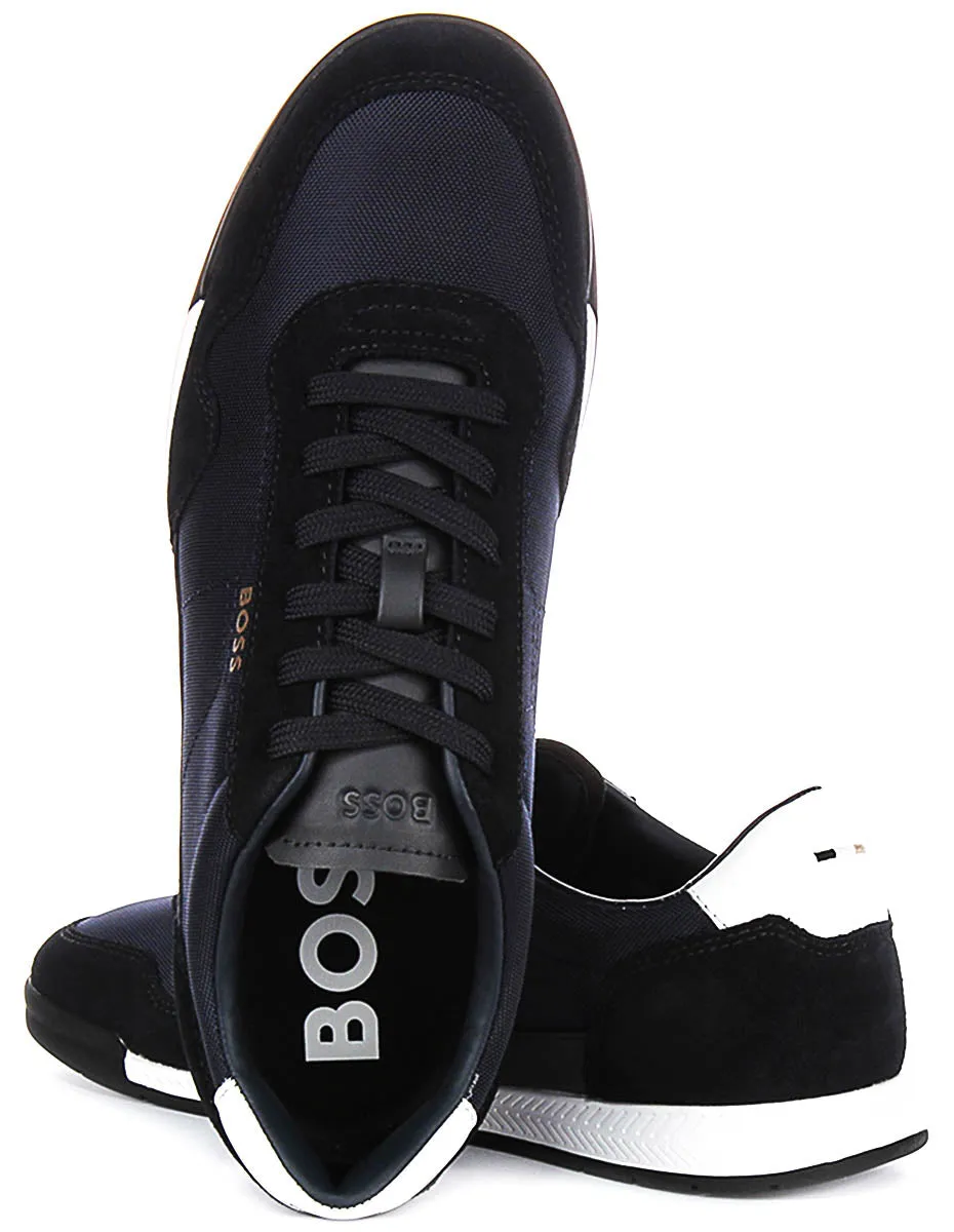 Boss Titanium Suede In Dark Blue For Men Durable Sole