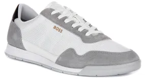 Boss Titanium Suede In White Grey For Men Air Technology Smooth Motion