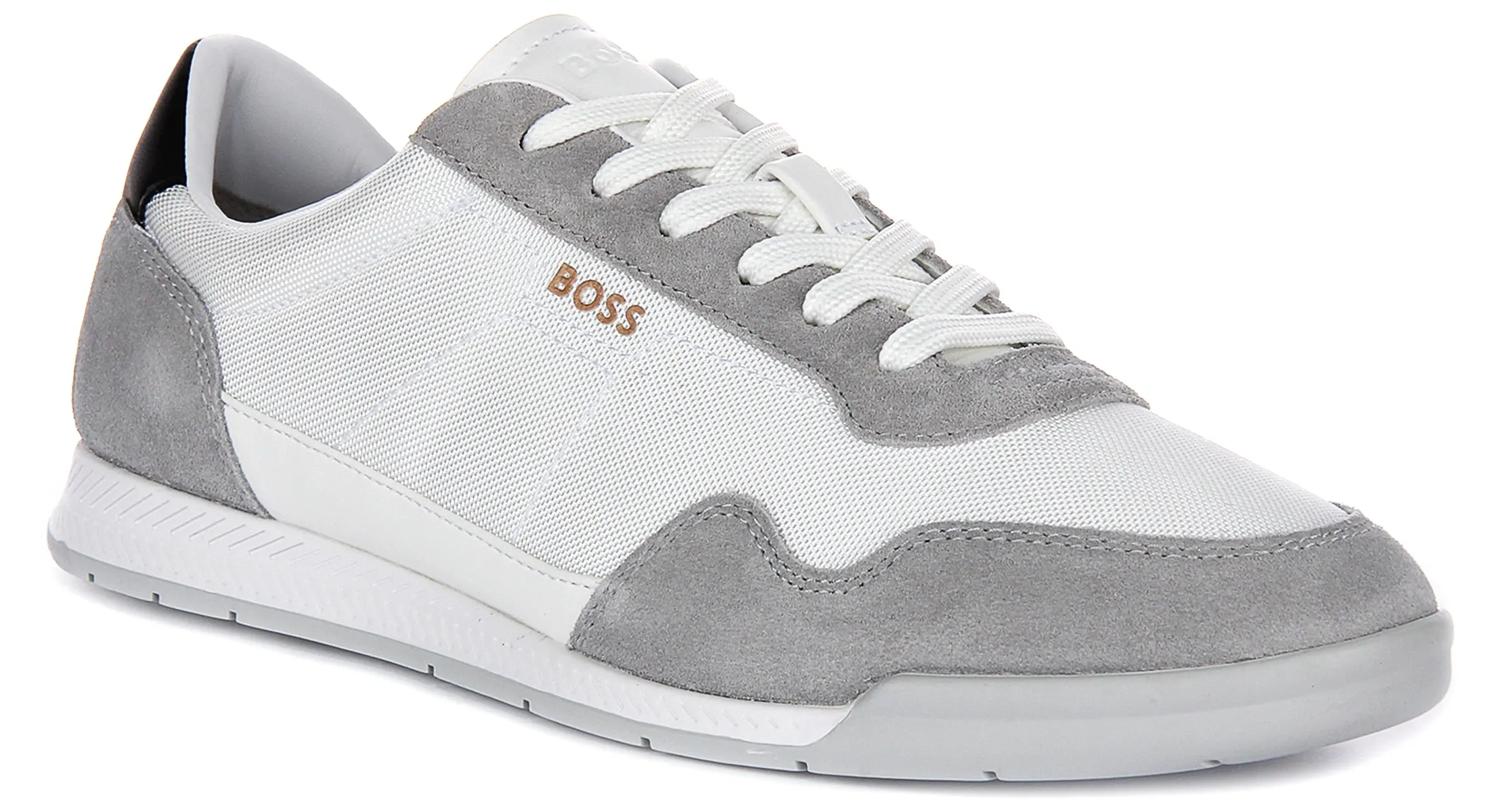 Boss Titanium Suede In White Grey For Men Air Technology Smooth Motion