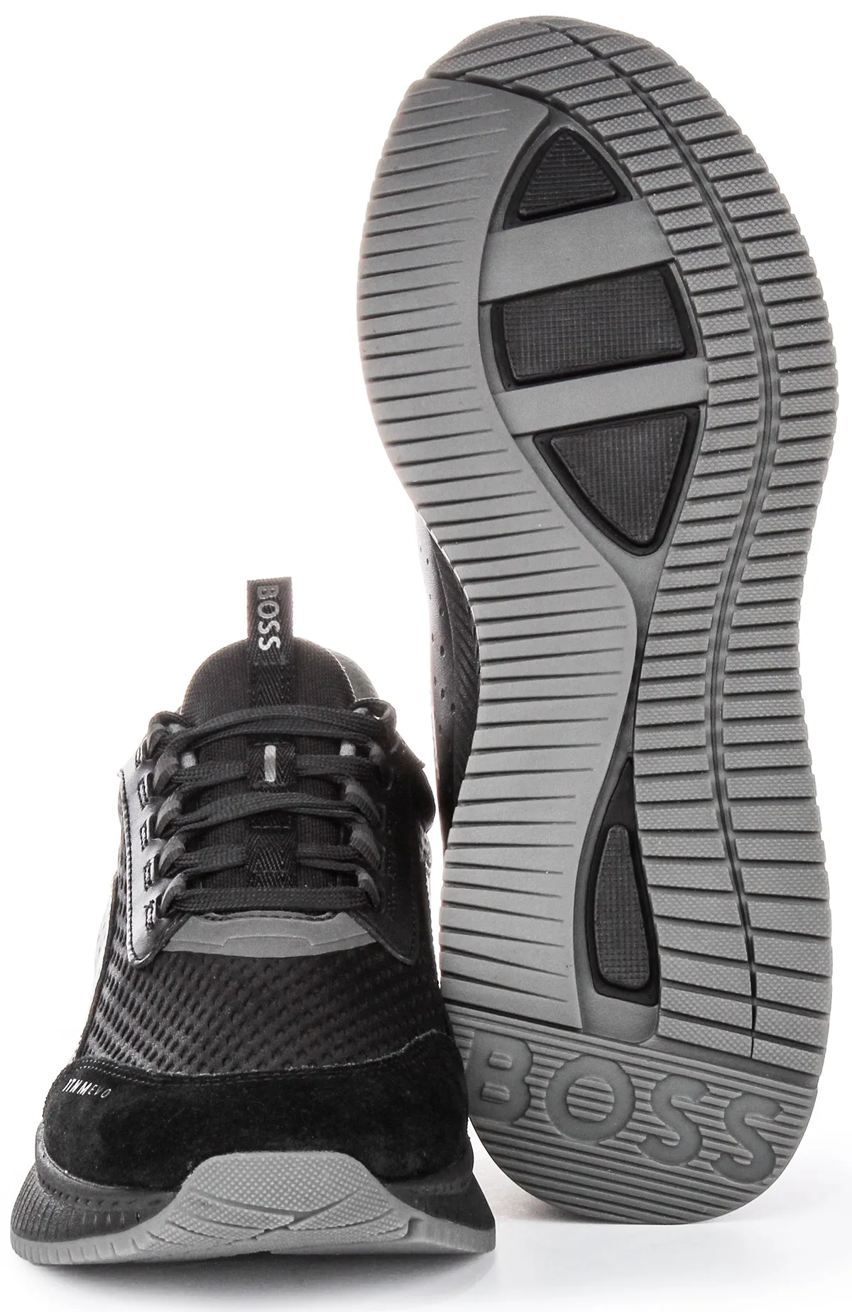 Boss Ttnm Evo Runner In Black For Men Breathable mesh