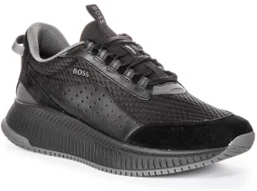 Low-profile structure improves reaction time weekend run Boss Ttnm Evo Runner In Black For Men