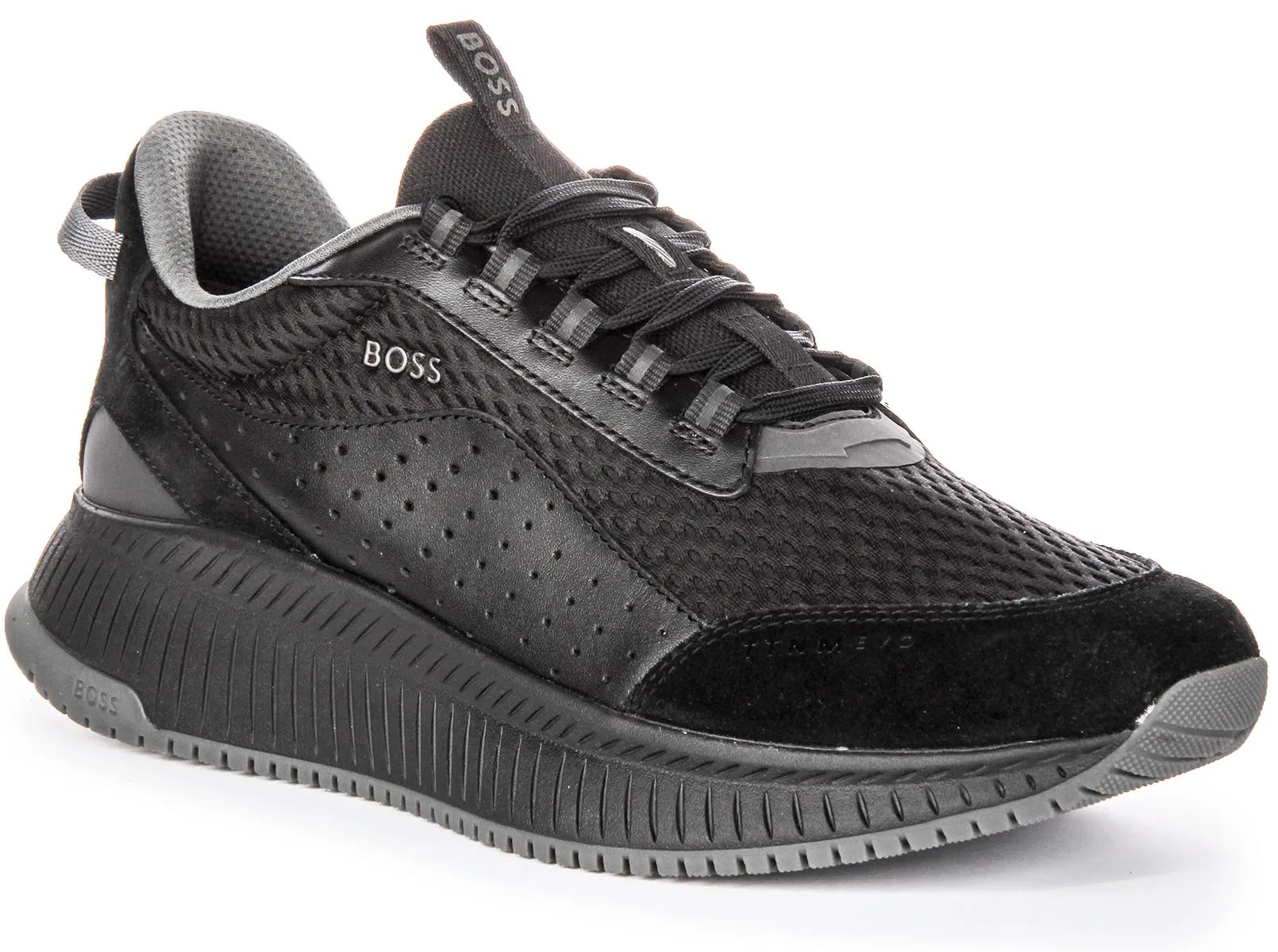 Low-profile structure improves reaction time weekend run Boss Ttnm Evo Runner In Black For Men