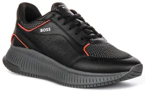 Boss Ttnm Evo Runner In Charcoal Red For Men Walk Comfort weekend run