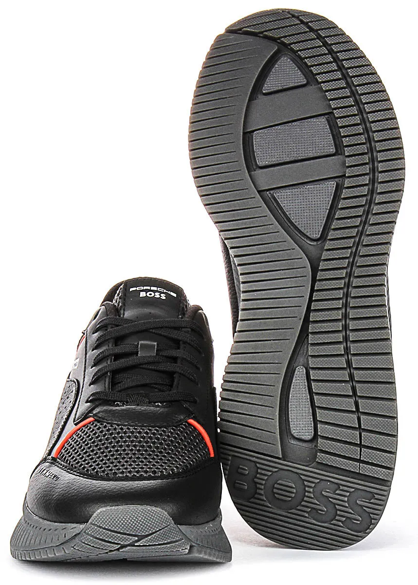 Boss Ttnm Evo Runner In Charcoal Red For Men Cool Layer