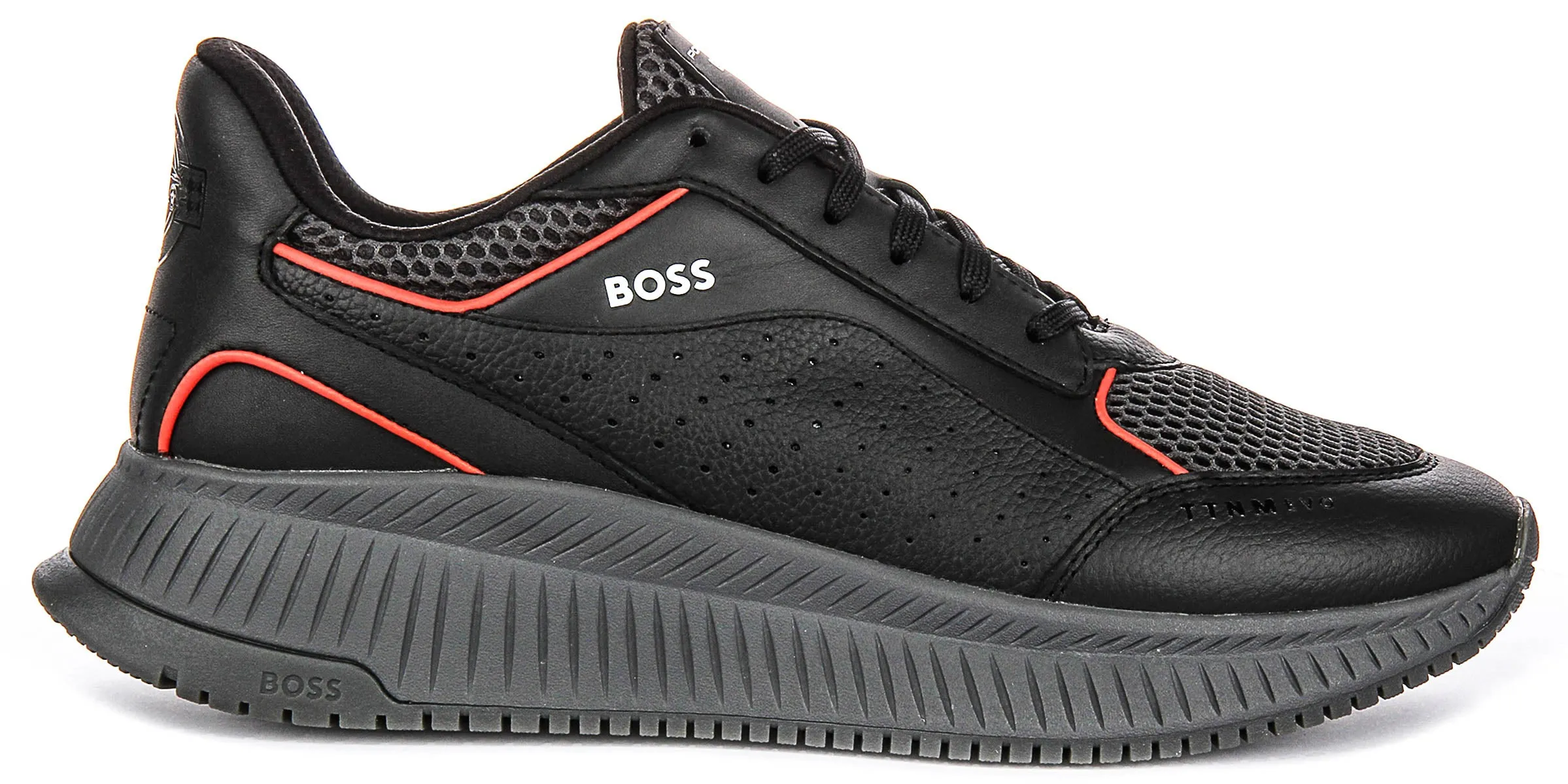 Boss Ttnm Evo Runner In Charcoal Red For Men Cool Layer