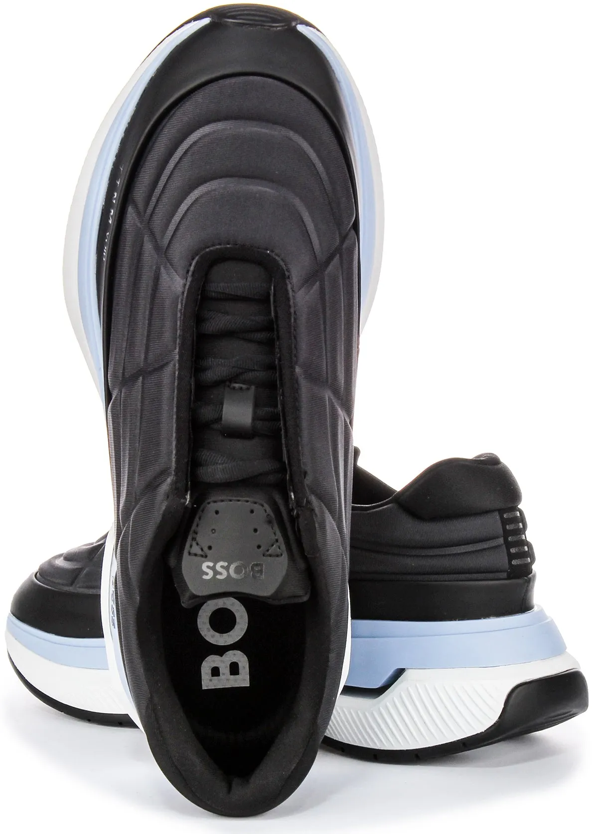 Boss Void Runner Quilted In Navy Blue For Men Mesh Upper