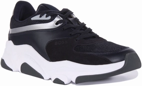Boss Asher Run In Navy White For Men Breathable Support Zone Comfort