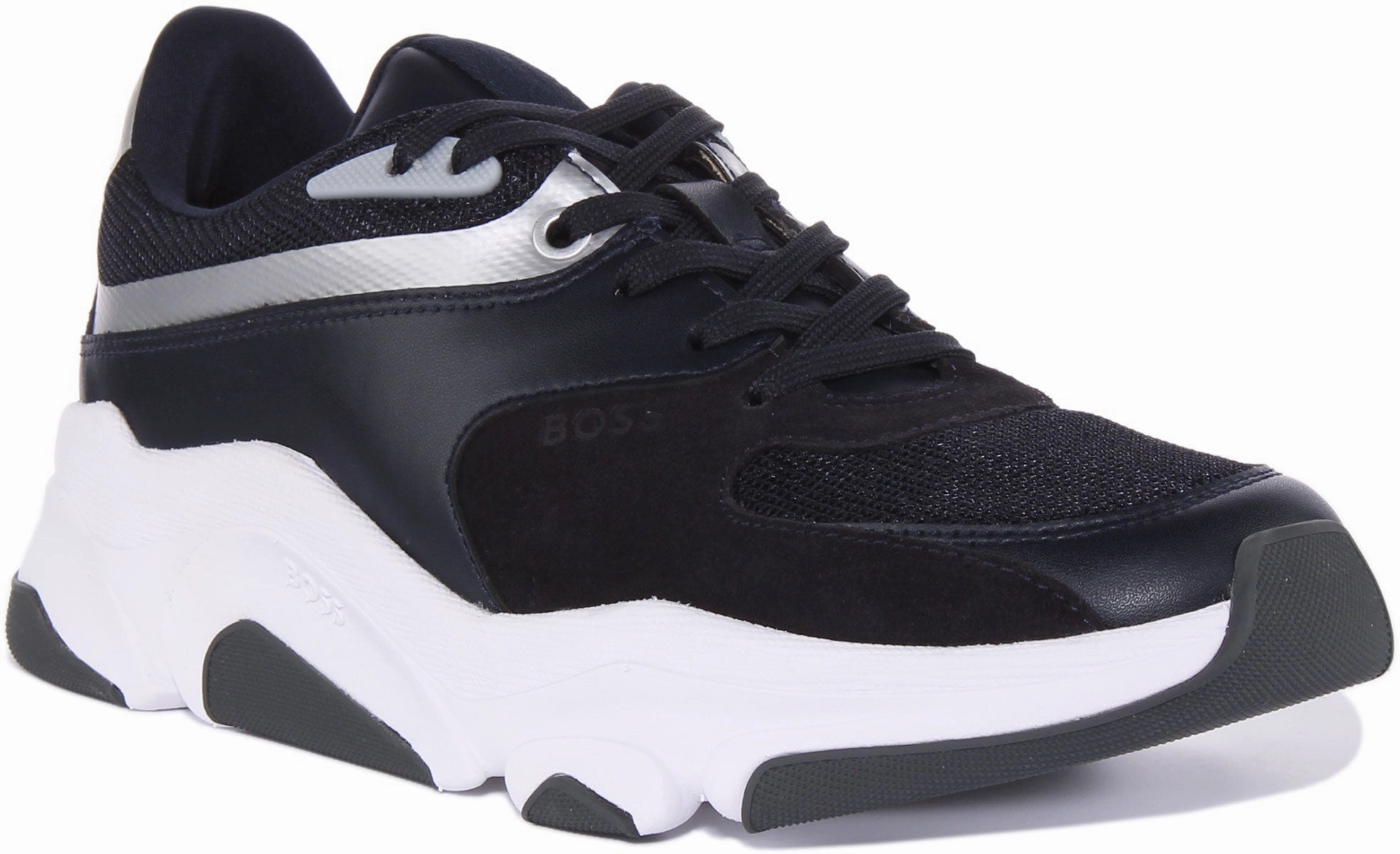 Boss Asher Run In Navy White For Men Breathable Support Zone Comfort