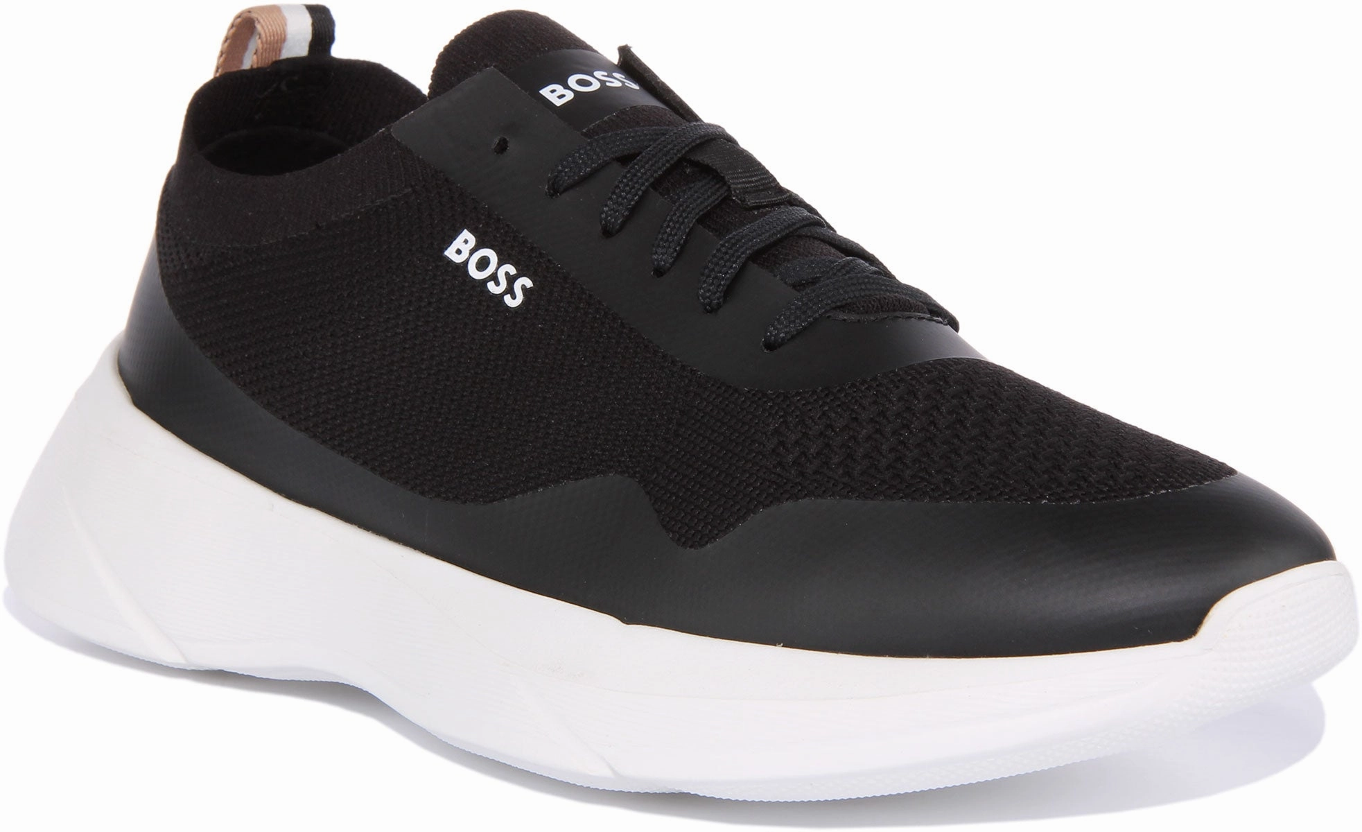 Weekend Jog Boss Dean Runner Knit In Black For Men