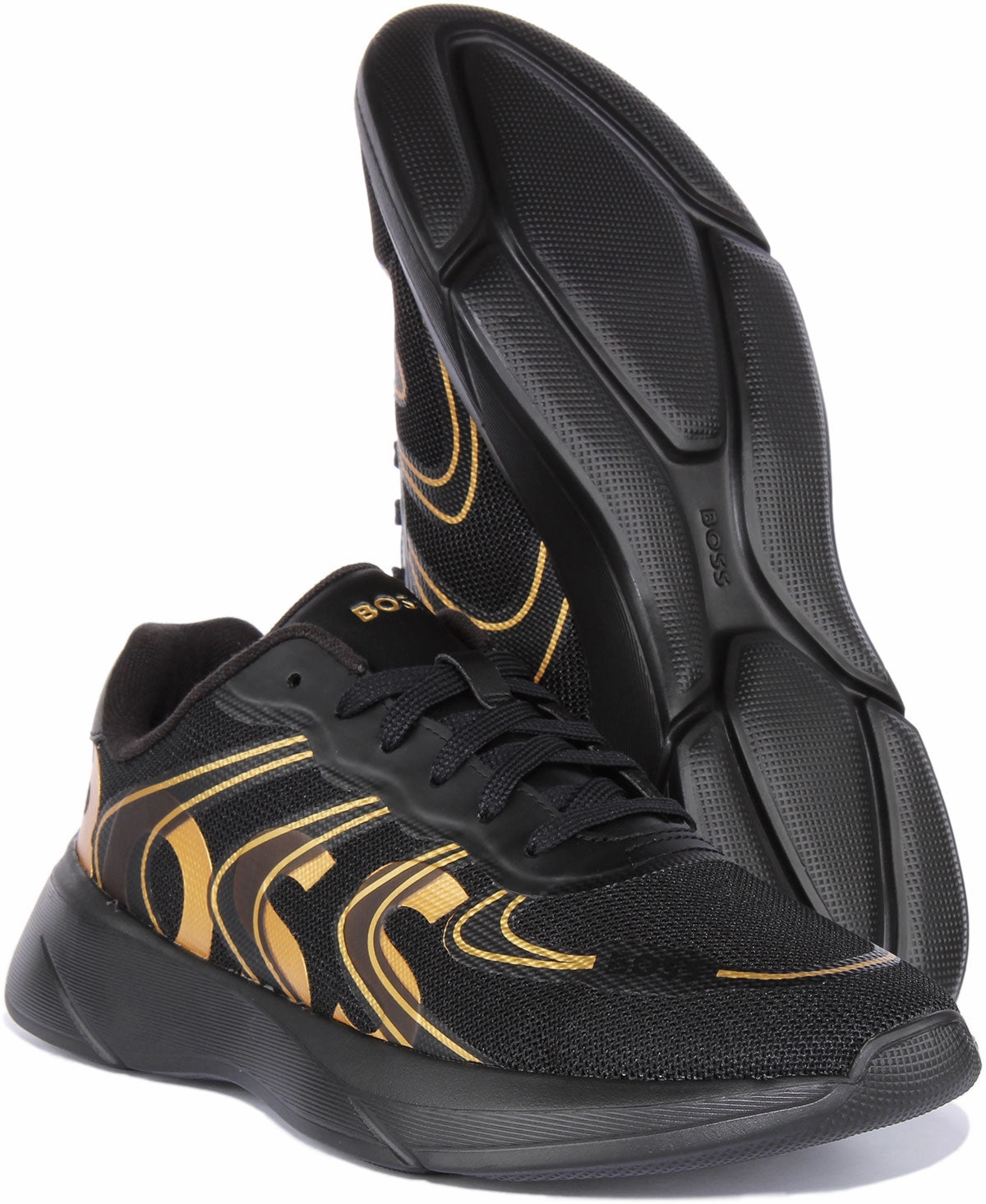 Boss Dean Runner Thlg In Black Gold For Men Insole Arch