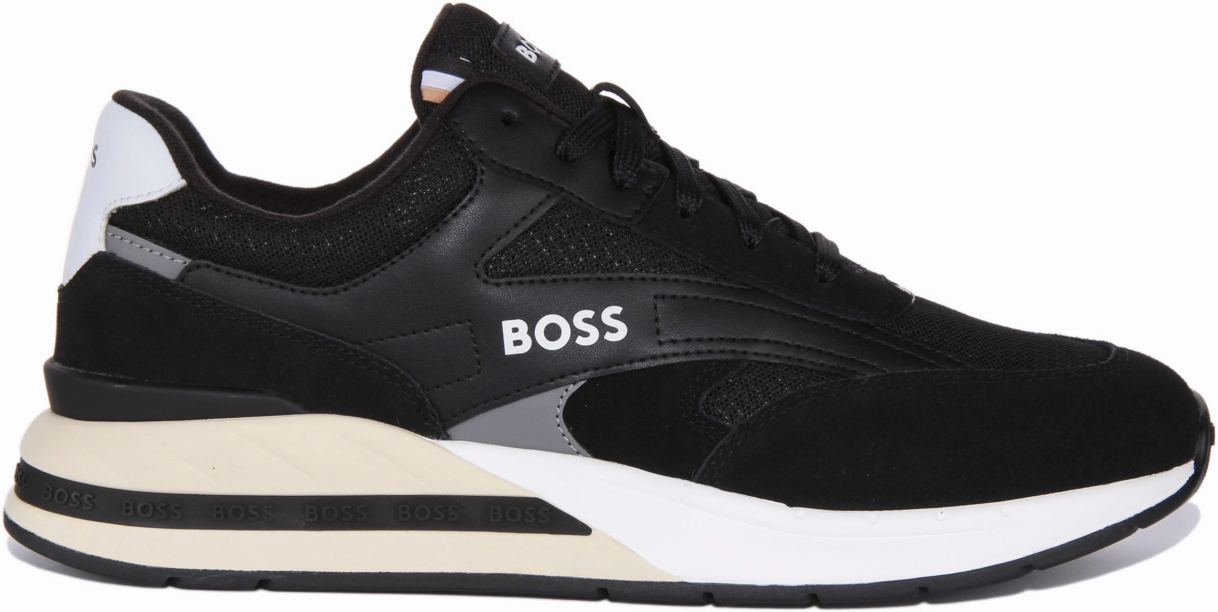 Boss Kurt Runner In Black White For Men Stability Panel
