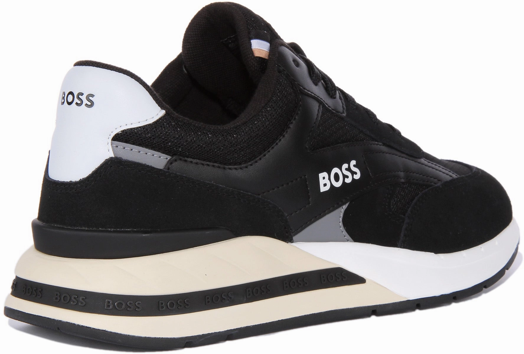 Boss Kurt Runner In Black White For Men Stability Panel