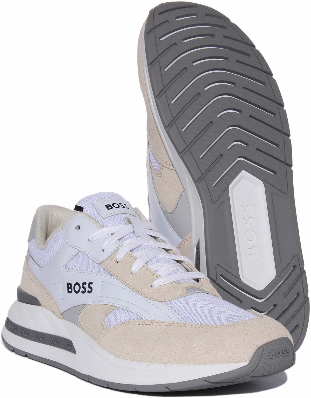 Boss Kurt Runner In White Grey For Men Spring Motion