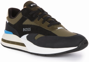 Hiking Grip Breathable Core Boss Kurt Runner Nupf In Black Olive For Men