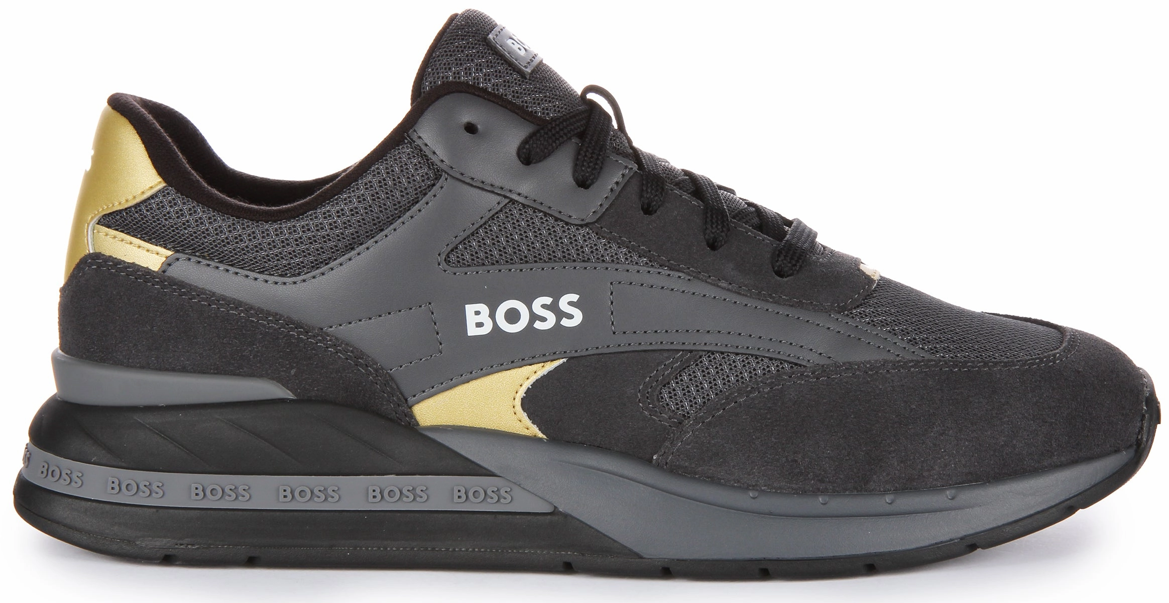 Boss Kurt Runner Sdme In Black Gold For Men Spring Toe