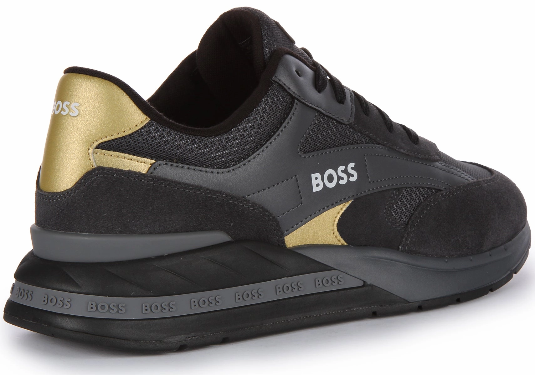 Boss Kurt Runner Sdme In Black Gold For Men Spring Toe