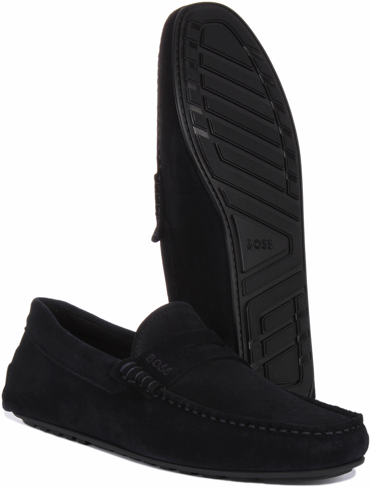 Boss Noel Driving Mocc In Dark Blue For Men All-terrain Fit