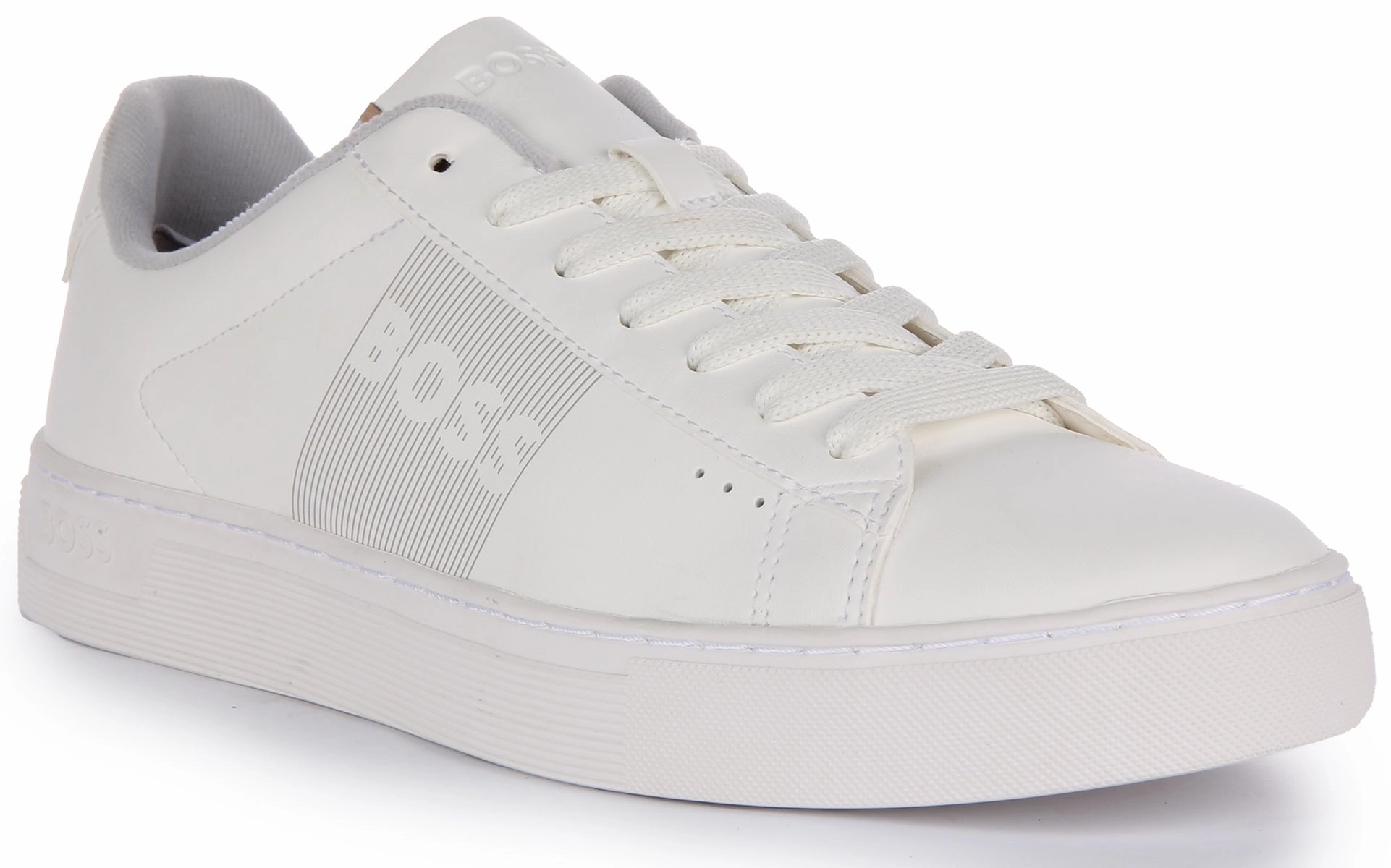 Boss Rhys Tennis Trainer In White Sole Cushion