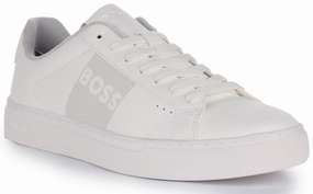 Boss Rhys Tennis Trainer In White Sole Cushion