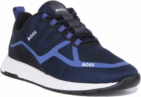 Boss Titanium Runner In Navy For Men Sole Cushion Crafted to provide consistency across movements