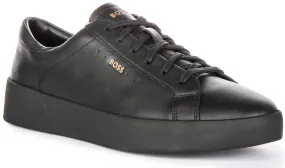 Sprint Ready Studio Wear Boss Belwar Tennis Leather In Black For Men