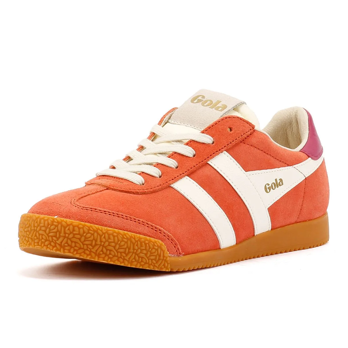 Breath Lock Gola Elan Suede Women's Hot Coral/Off White/ Fuchsia Trainers