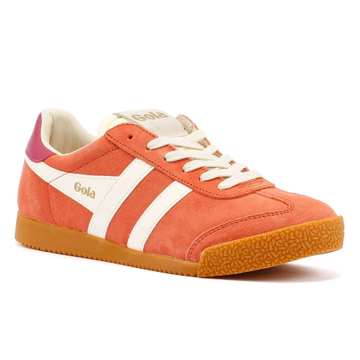 Breath Lock Gola Elan Suede Women's Hot Coral/Off White/ Fuchsia Trainers