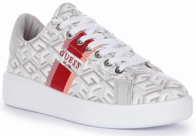 Guess Reyhana G Cube Trainer In Stone For Women Toe Comfort