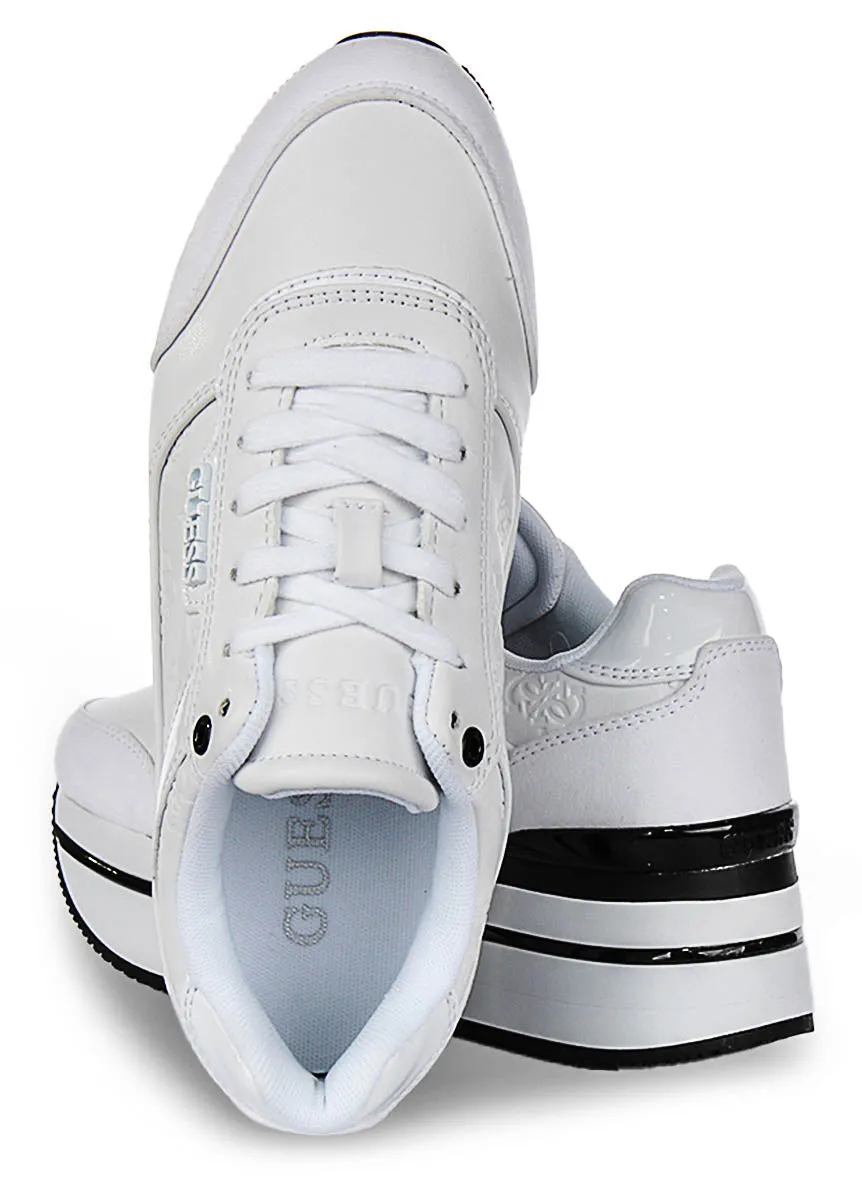 Breathable Guess Hansin Platform Sneakers In White For Women