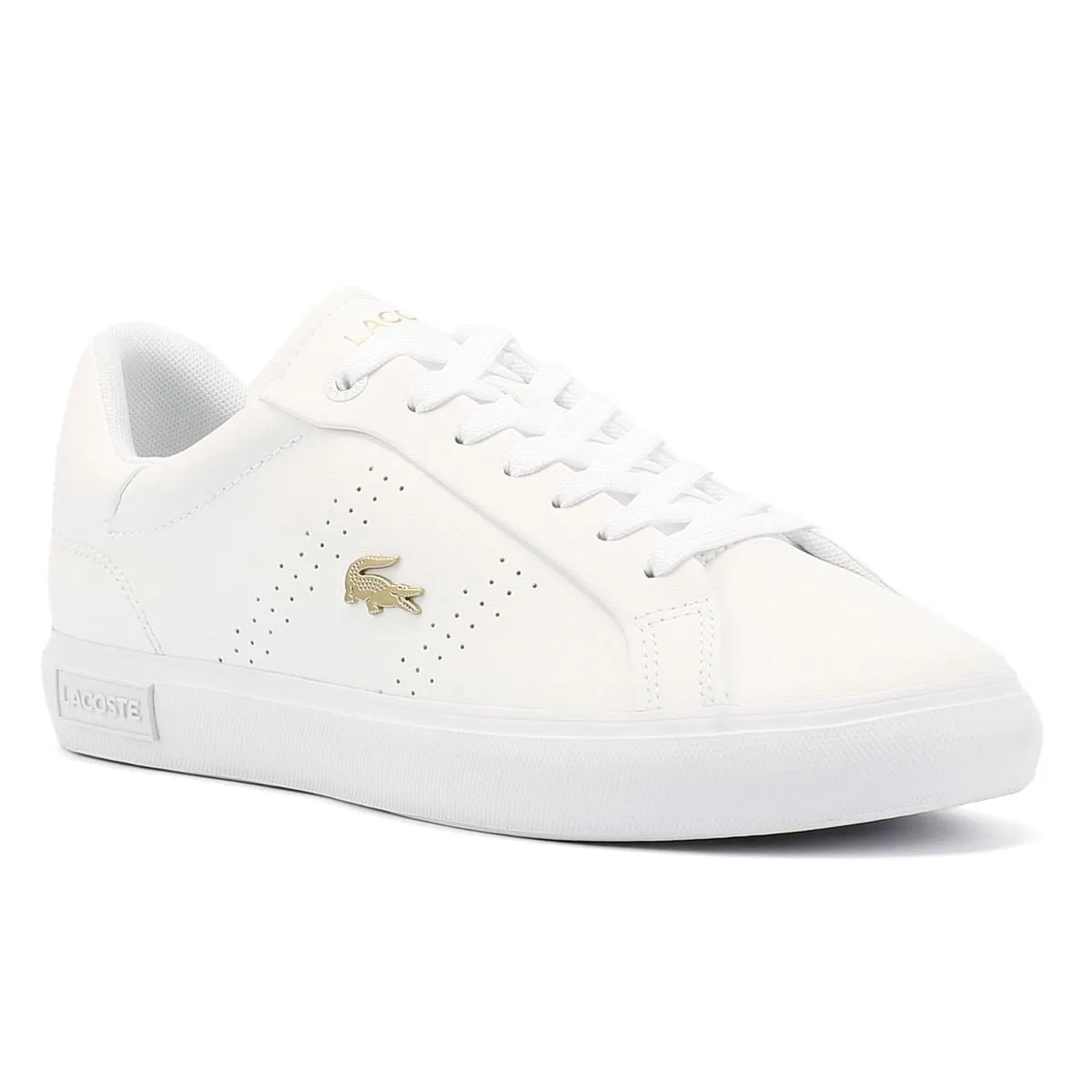 Breathable Lacoste Powercourt 2.0 Leather Women's White Trainers