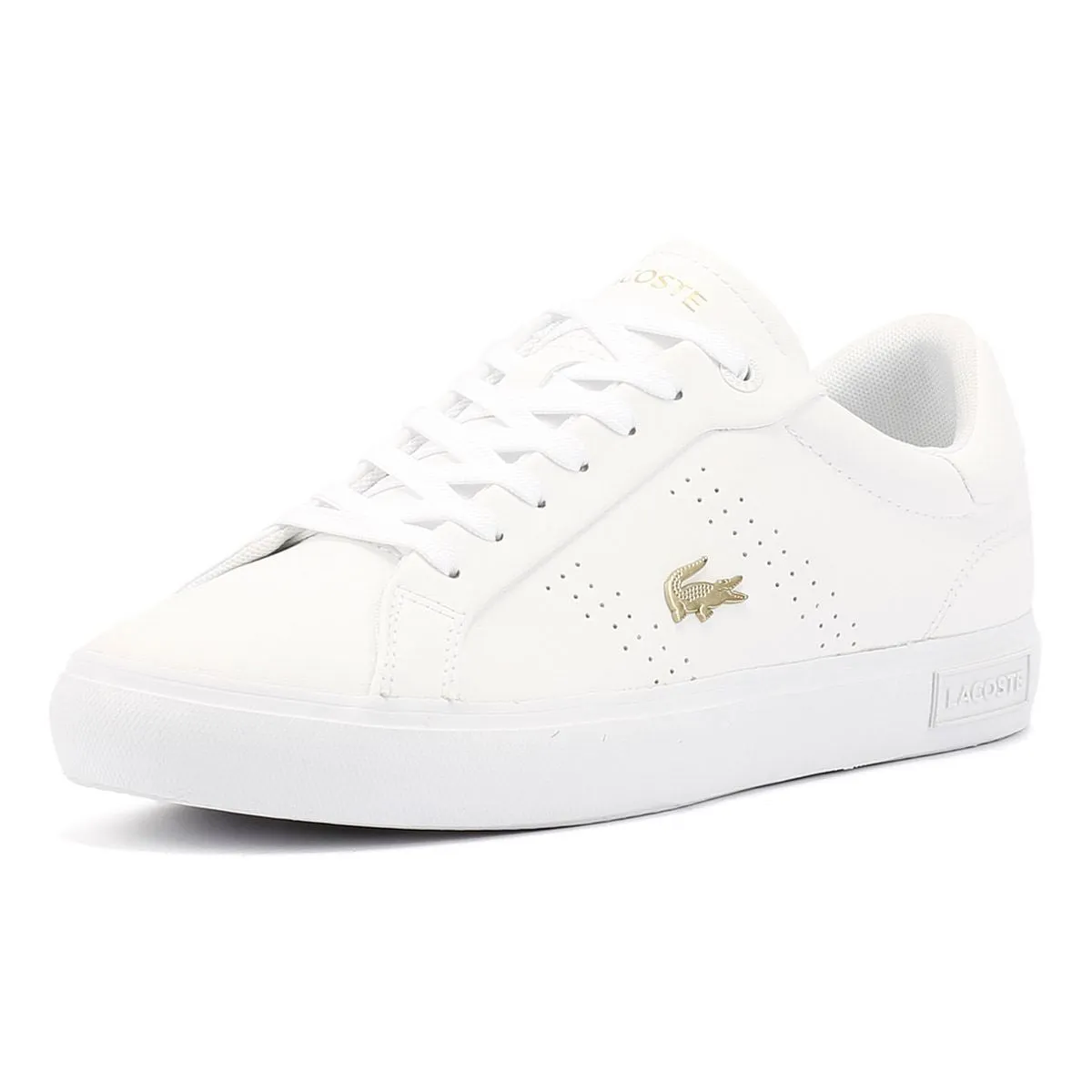 Breathable Lacoste Powercourt 2.0 Leather Women's White Trainers