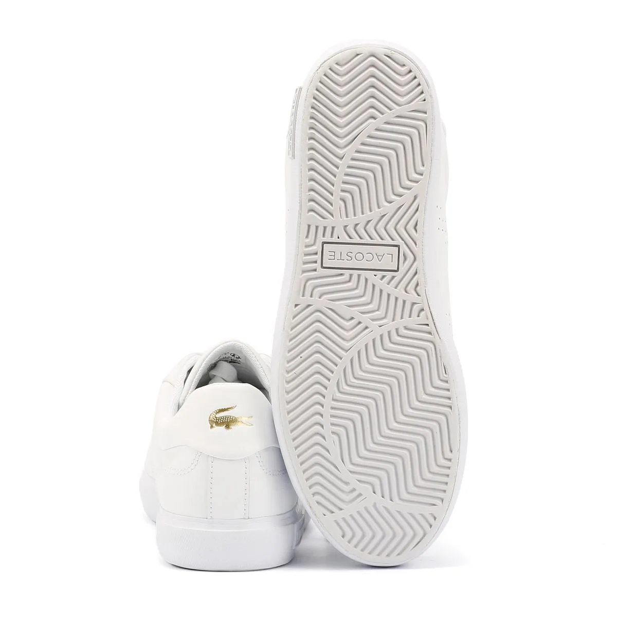 Breathable Lacoste Powercourt 2.0 Leather Women's White Trainers