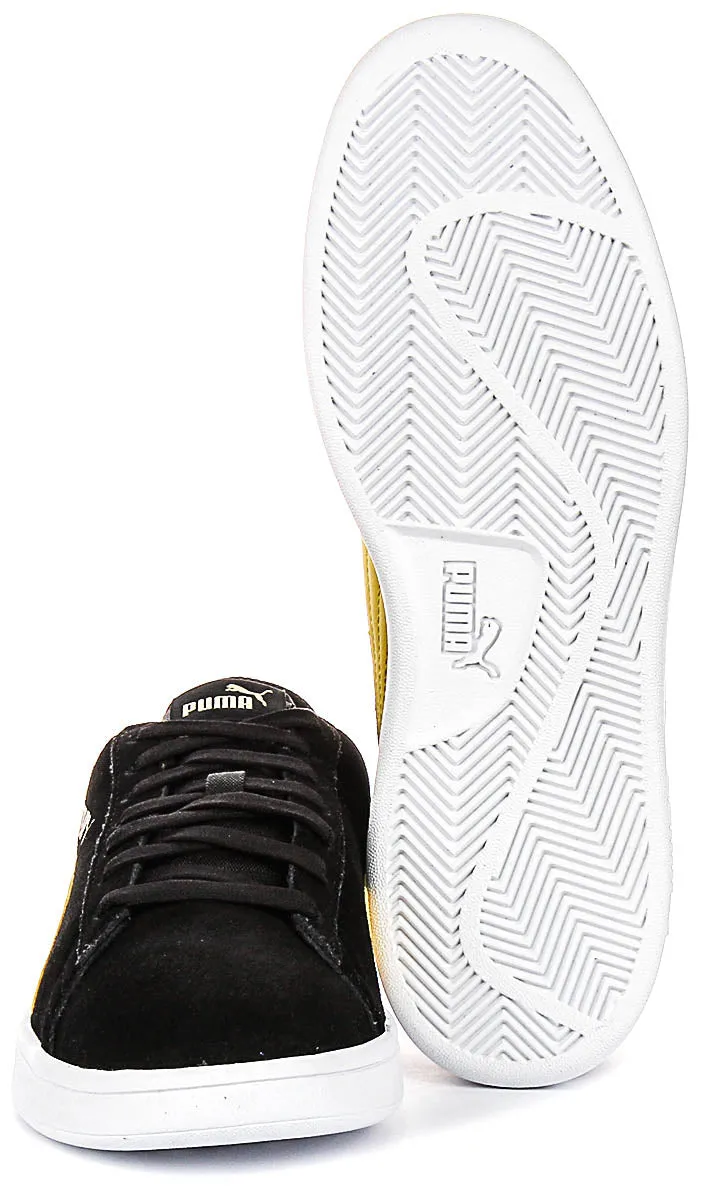 Breathable Puma Smash V2 In Black Yellow