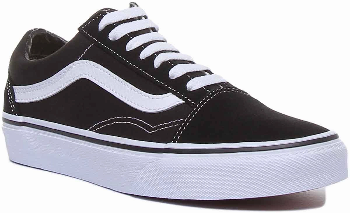 Street Active Elastic Vans Classic Old Skool In Black White For Women