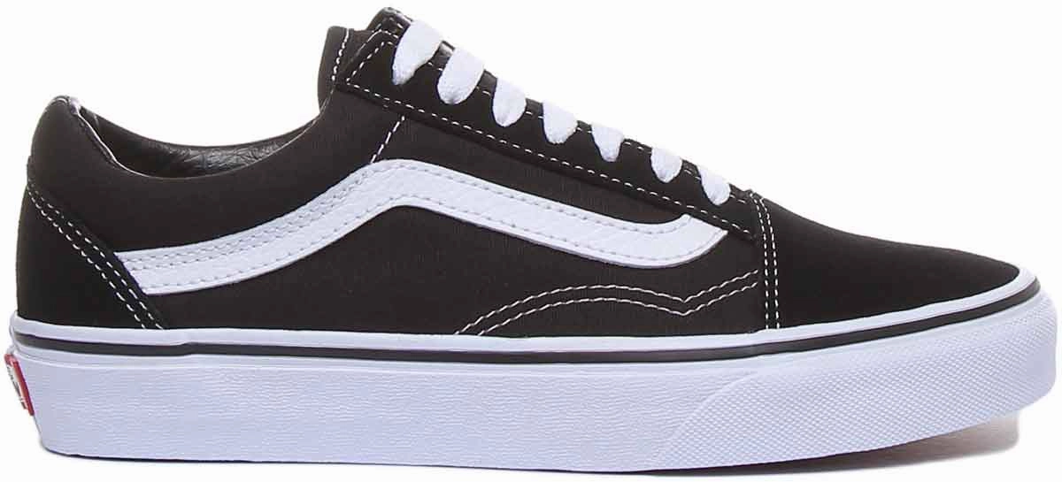 Breathable Comfort Vans Classic Old Skool In Black White For Women