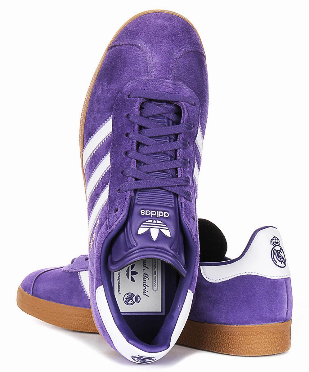 Breathable Design Layer Adidas Gazelle X Real Madrid in Purple