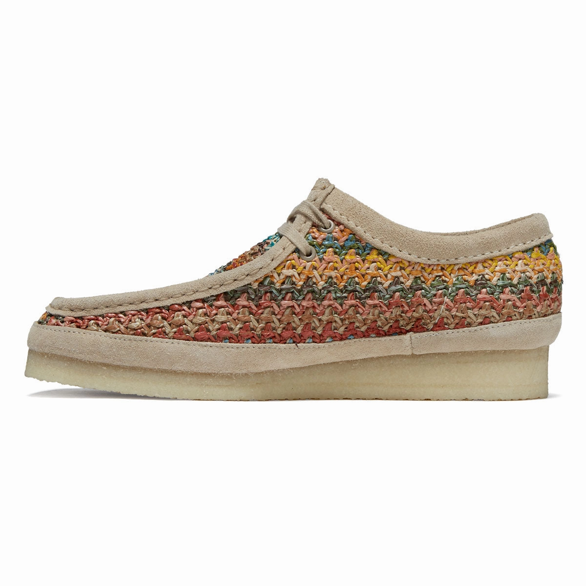 Breathable Fabric Design Features Clarks Wallabee Shoes - Multi Raffia