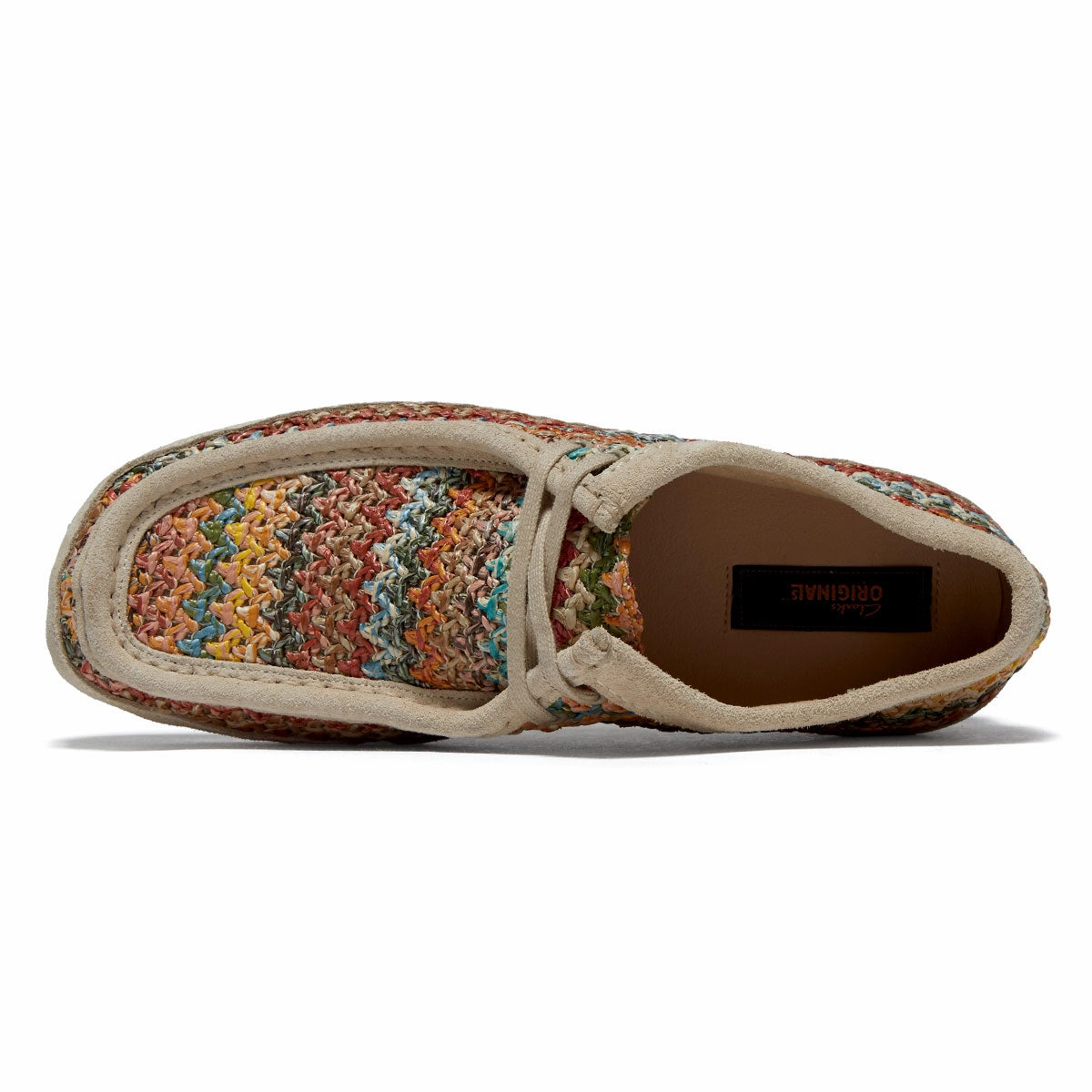 Breathable Fabric Design Features Clarks Wallabee Shoes - Multi Raffia